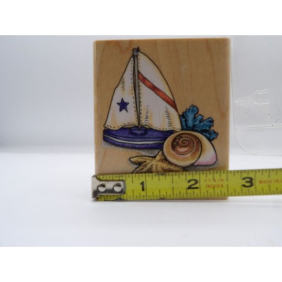 Stamp "Shells & Sails" Stampendous ©1998 3" x 2½" #V016 - Picture 4 of 5